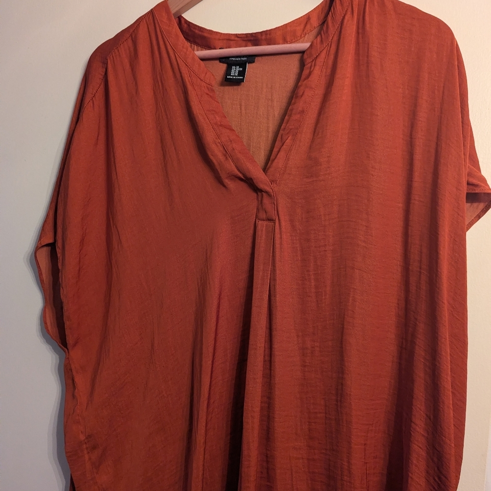 Jones & Co. Rust Colored Pullover Tunic Style Top Size 2X Brand New W/O Tags
